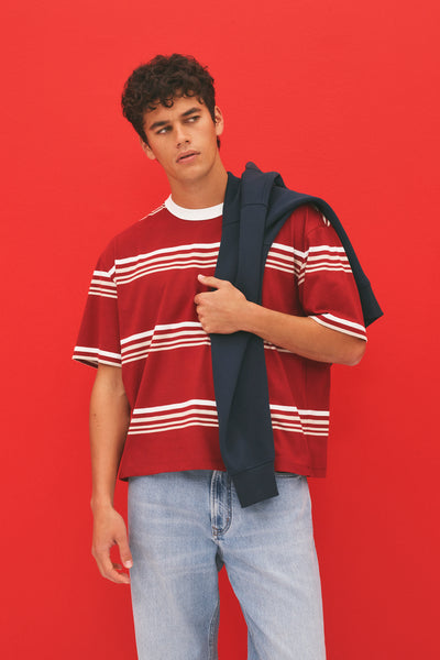 Short Sleeve Boxy Stripe T-Shirt