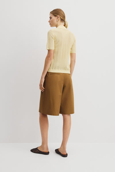 Australian Cotton Blend Short Sleeve Rib Knit Polo
