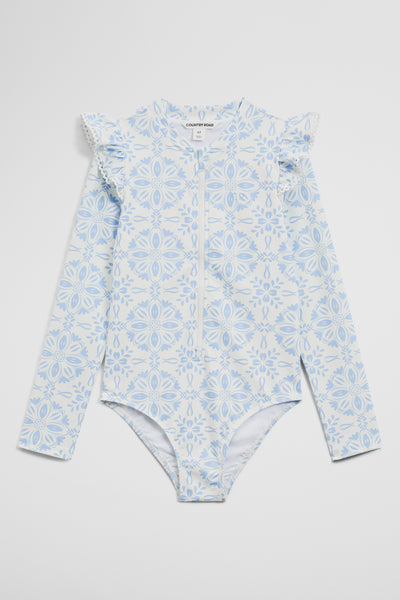 Long Sleeve Frill Swimsuit