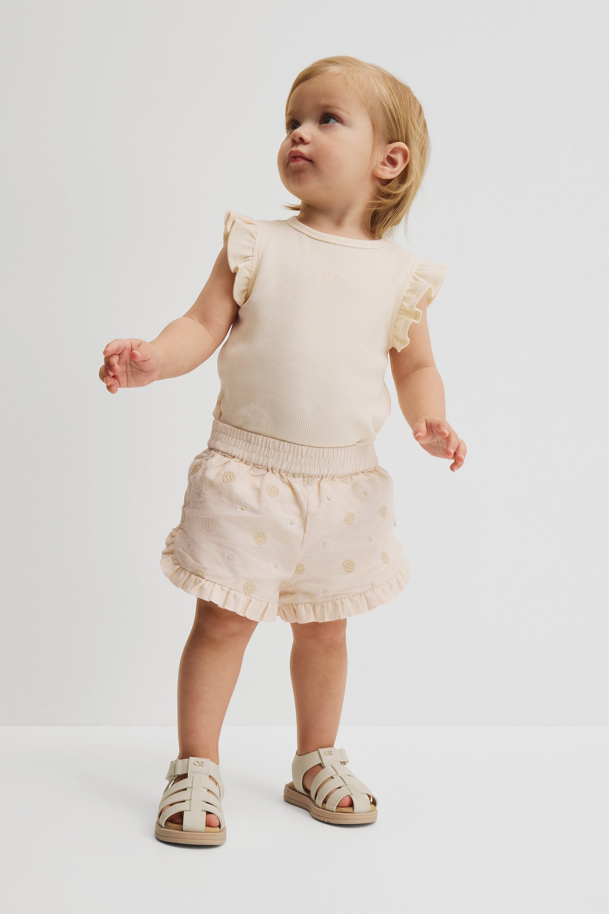 Pull On Embroidered Short