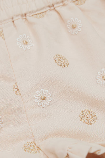 Pull On Embroidered Short