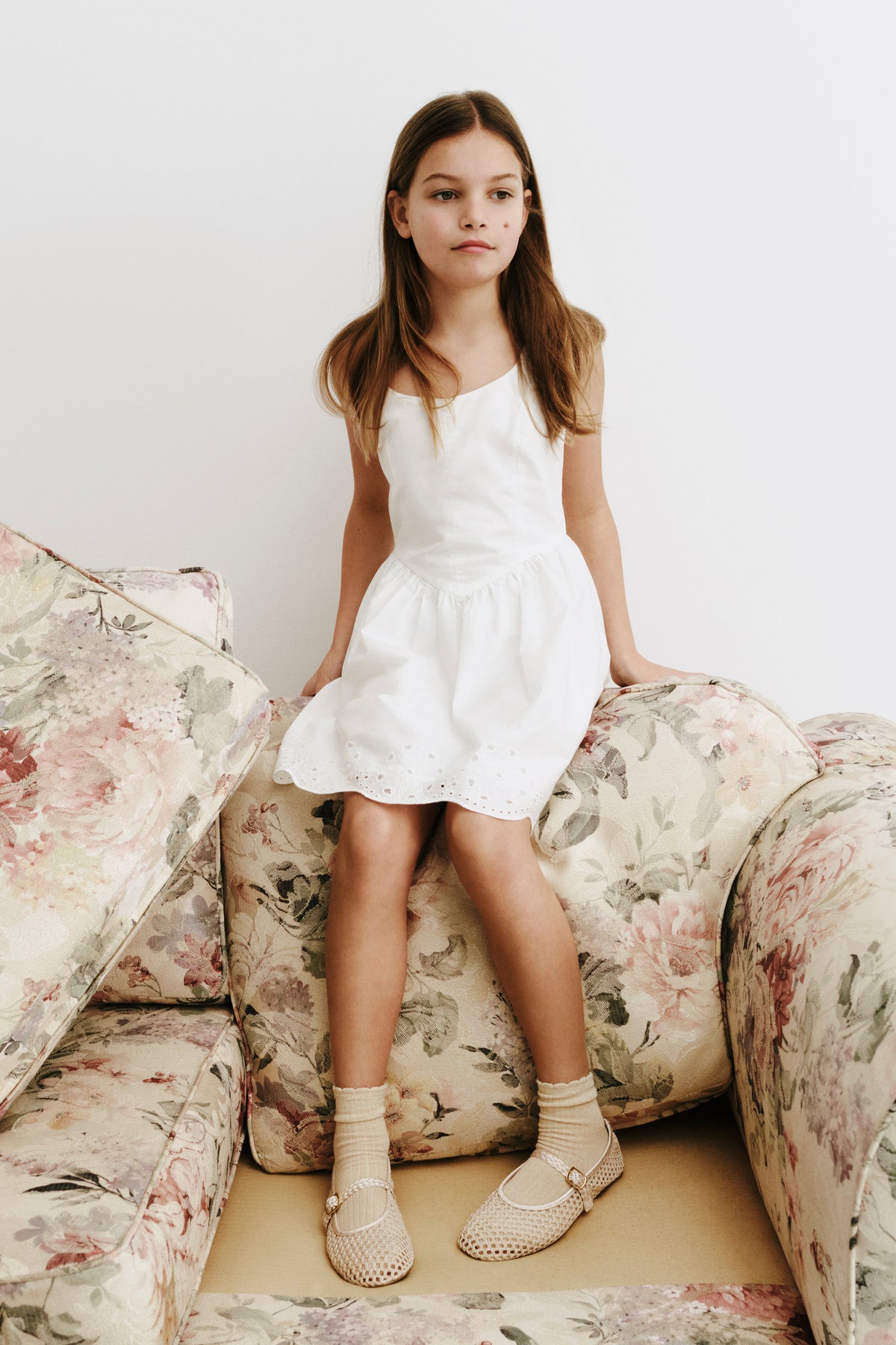 Teen Sleeveless Cutwork Mini Dress