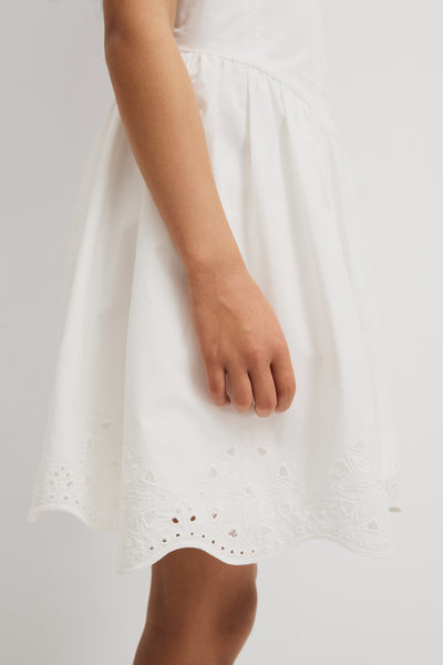 Teen Sleeveless Cutwork Mini Dress