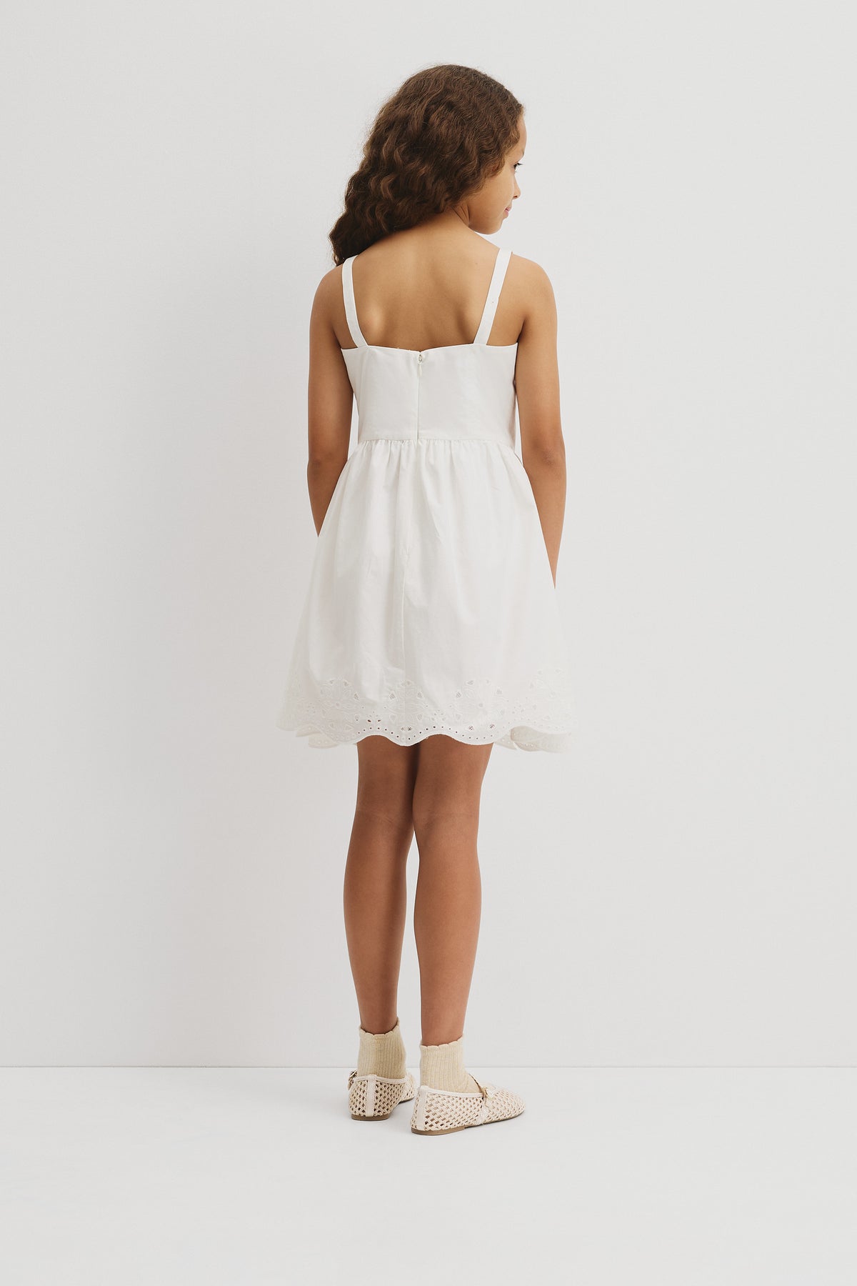 Teen Sleeveless Cutwork Mini Dress