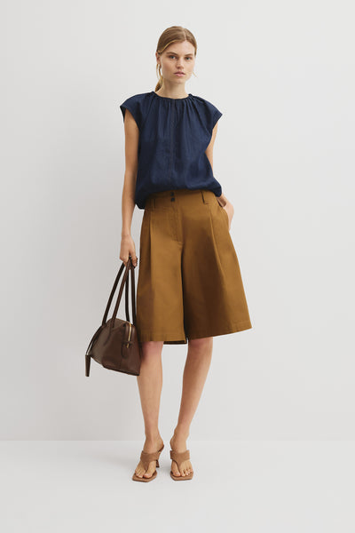 Denim Gather Top