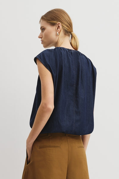 Denim Gather Top