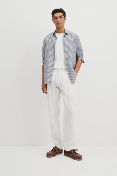 Relaxed Fit Linen Drawcord Pant