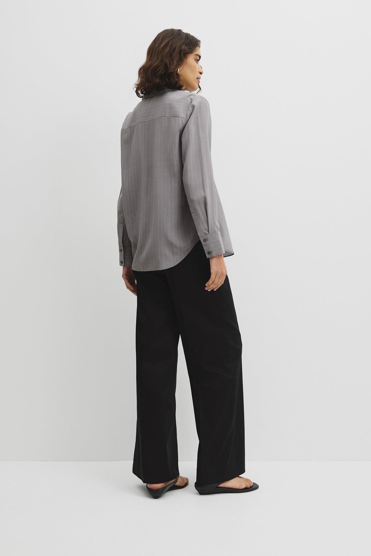 Pinstripe Silk Shirt