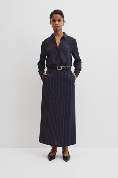Pinstripe Silk Shirt