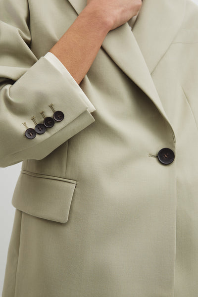 Wool Blend Wrap Blazer