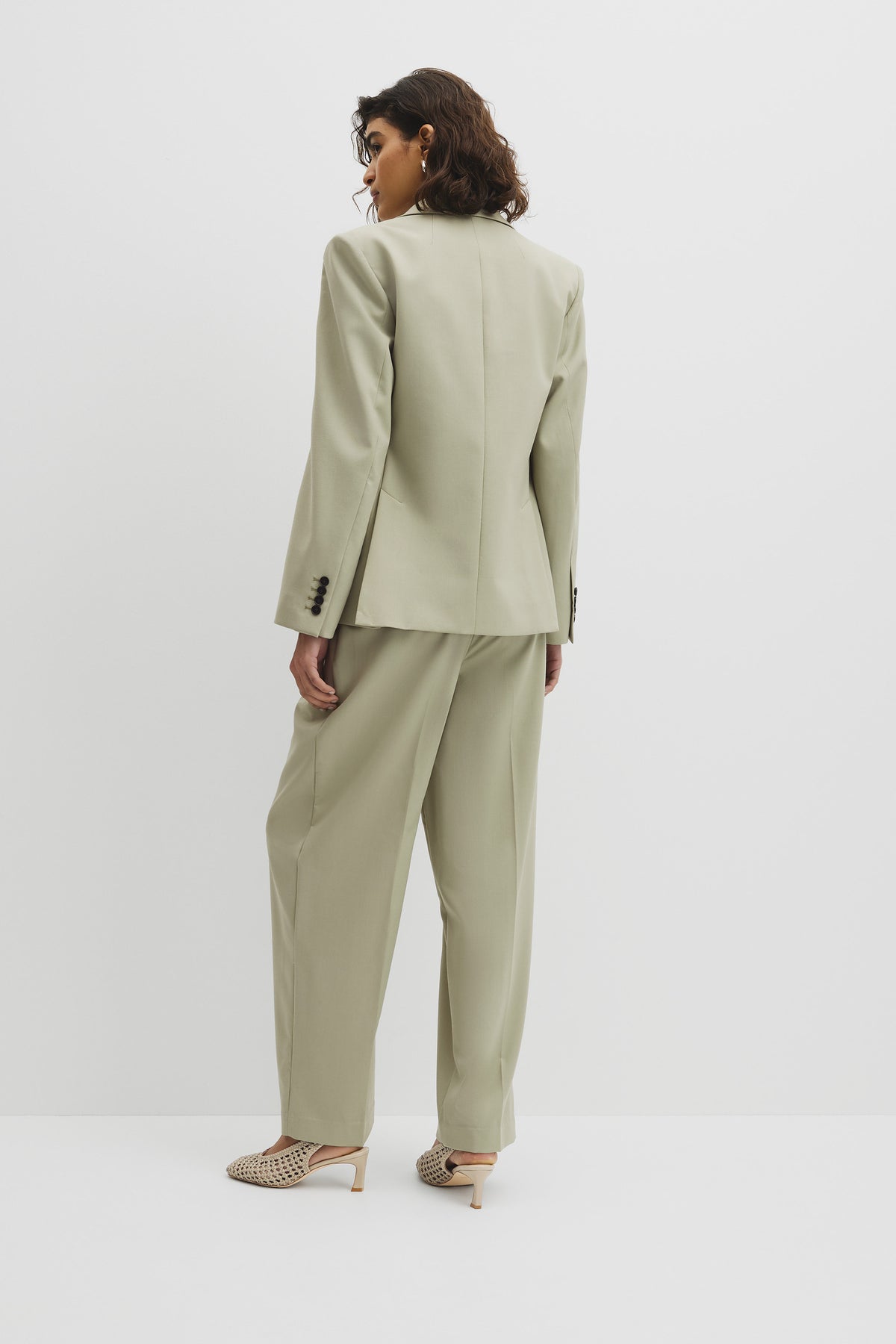Wool Blend Wrap Blazer