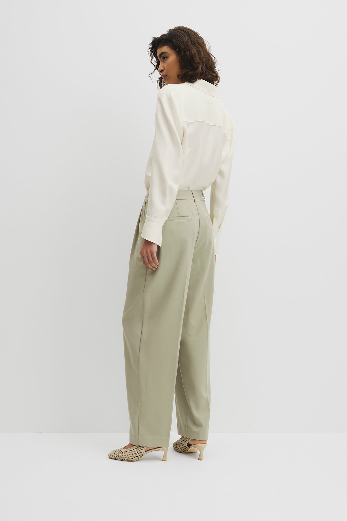 Wool Blend Tailored Pant