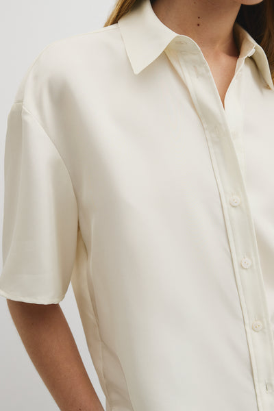 Short Sleeve Washable Silk Shirt