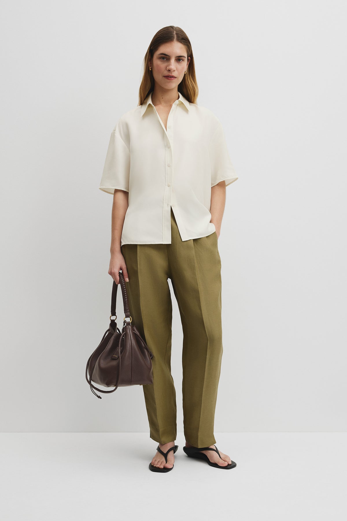 Short Sleeve Washable Silk Shirt