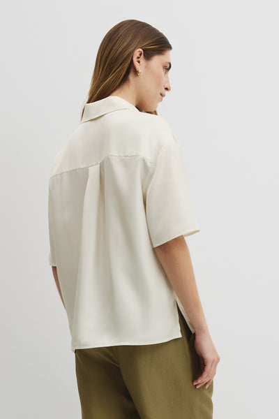 Short Sleeve Washable Silk Shirt