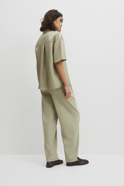 Short Sleeve Washable Silk Shirt