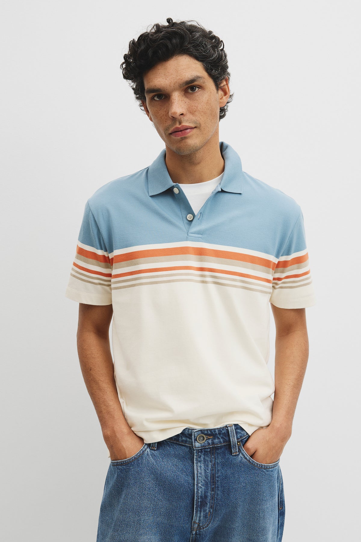 Australian Cotton Short Sleeve Engineered Button Polo