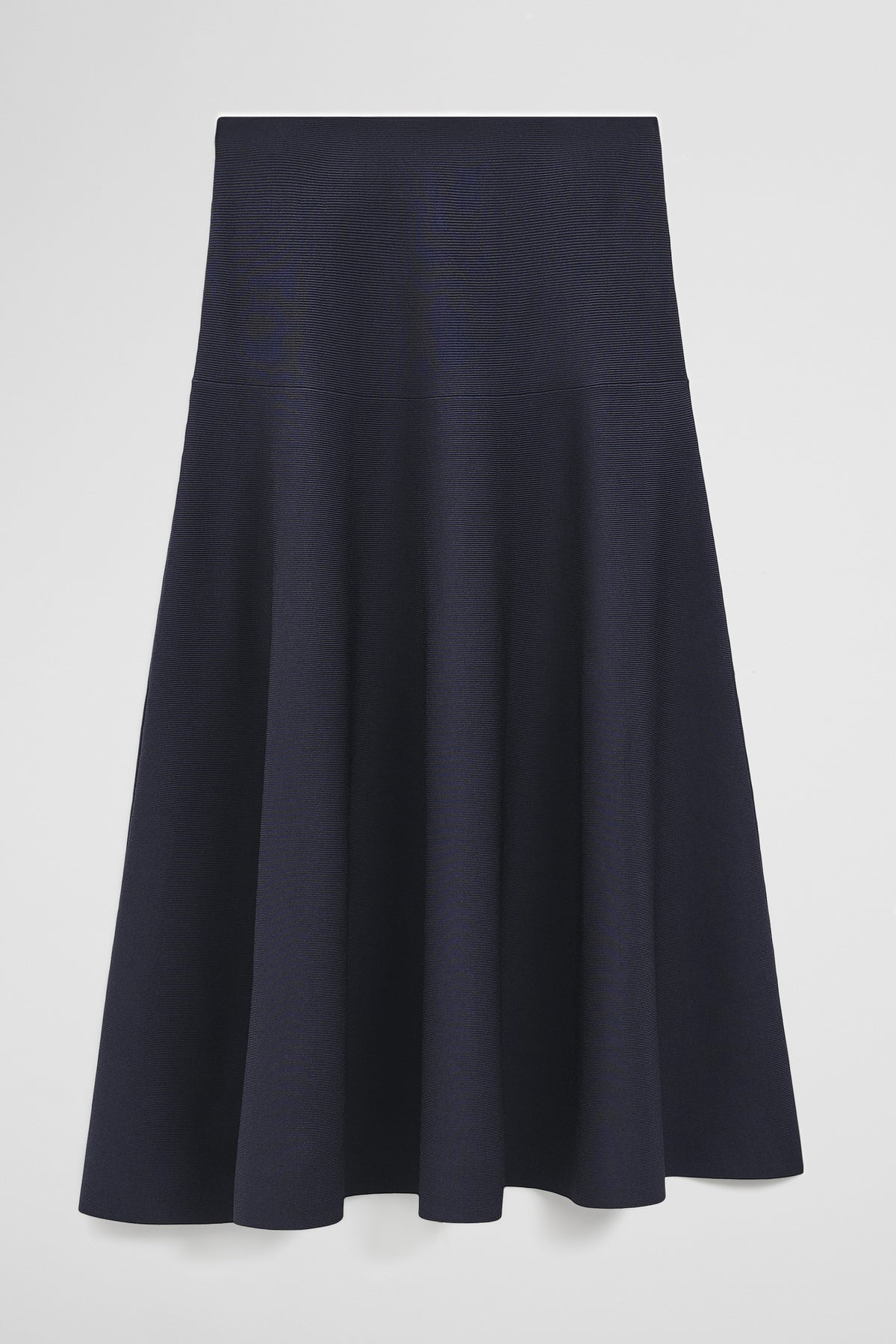 Fluted Knit Midi Skirt