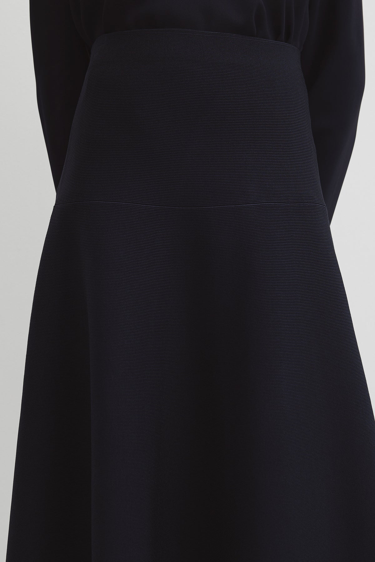 Fluted Knit Midi Skirt
