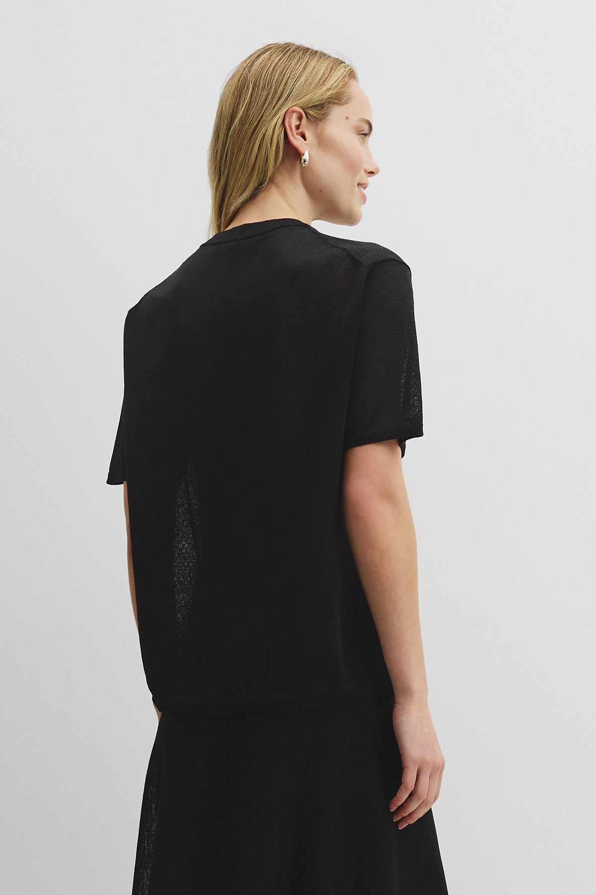 Fine Mesh Knit T-Shirt