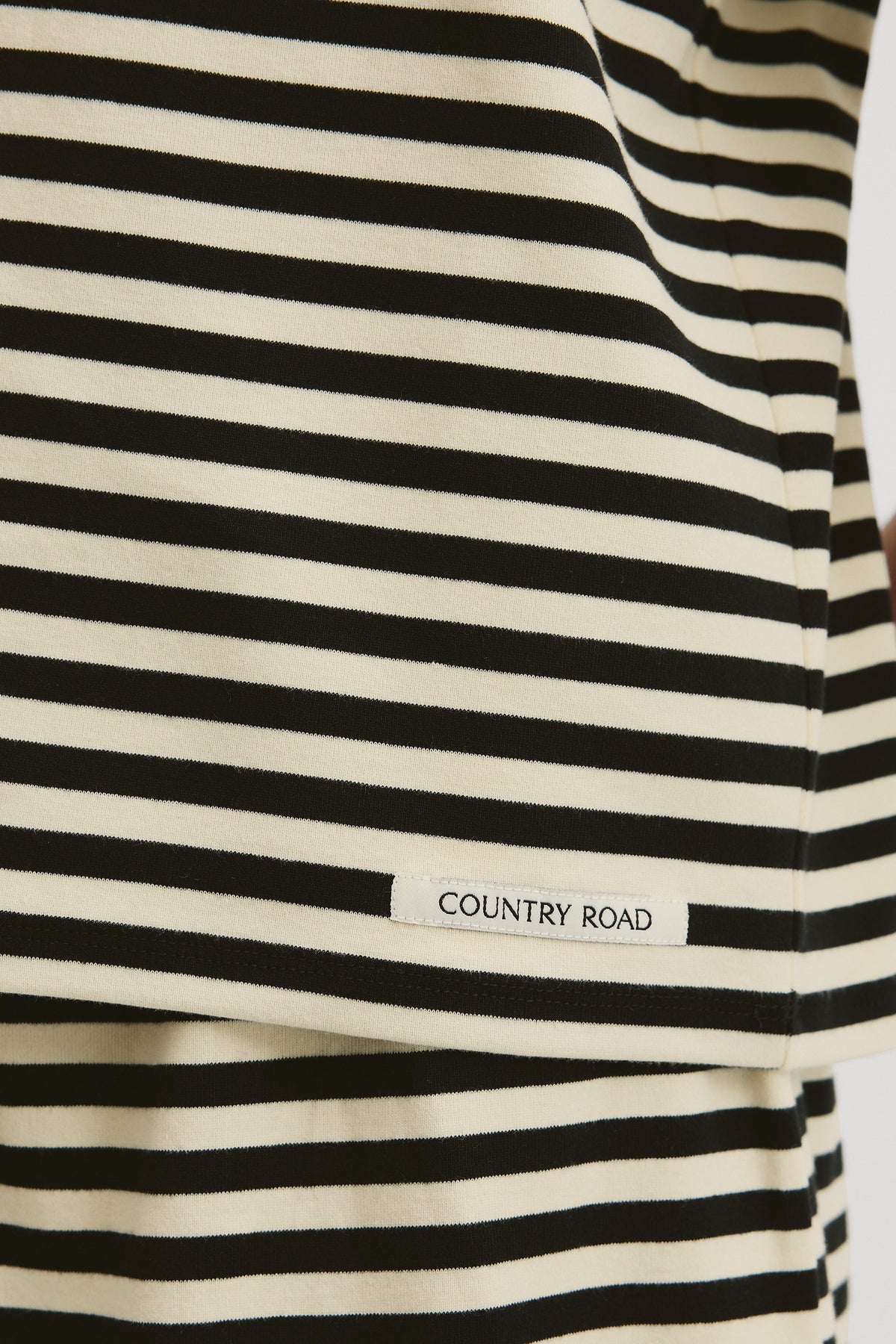 Australian Cotton Blend Stripe Boxy T-Shirt