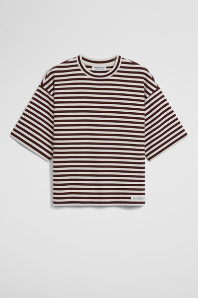 Australian Cotton Blend Stripe Boxy T-Shirt