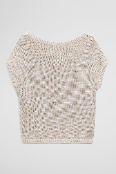 Organically Grown Cotton Asymmetric Tape Knit T-Shirt