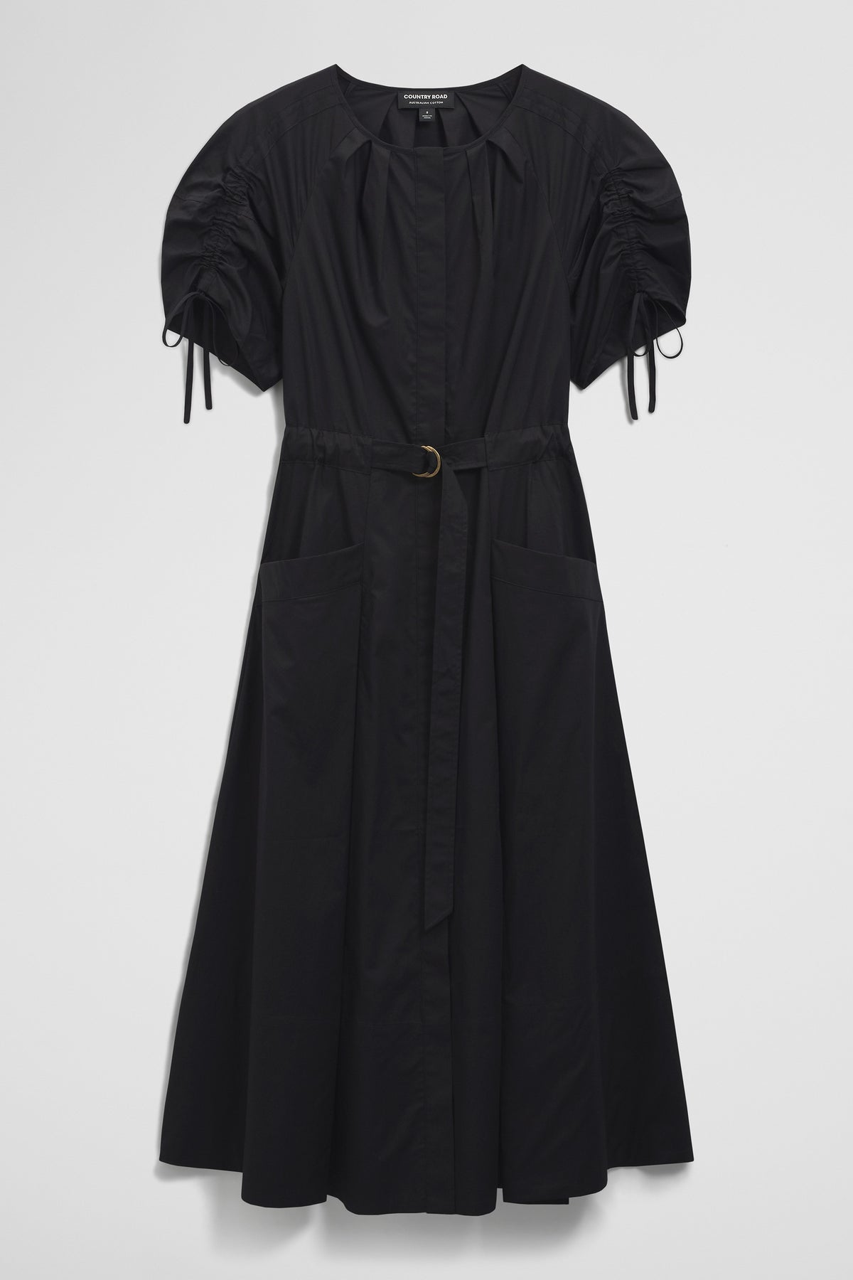 Gathered Sleeve Midi Dress