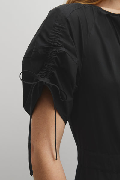 Gathered Sleeve Midi Dress