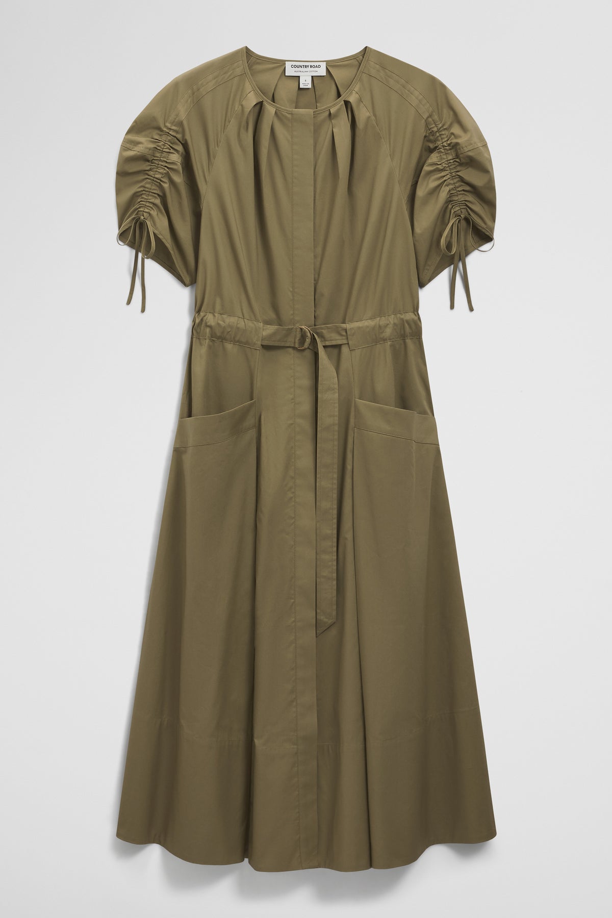 Gathered Sleeve Midi Dress
