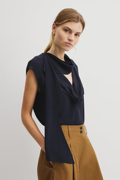 Draped Neck Top
