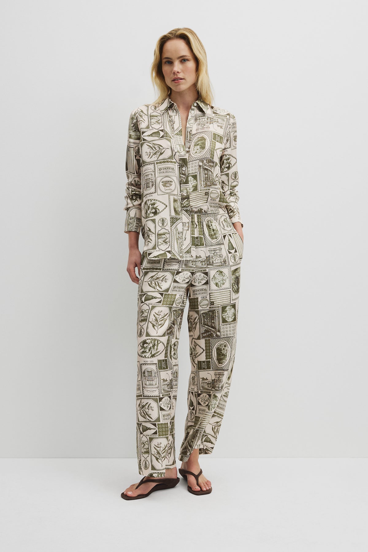 Print Washable Silk Pant