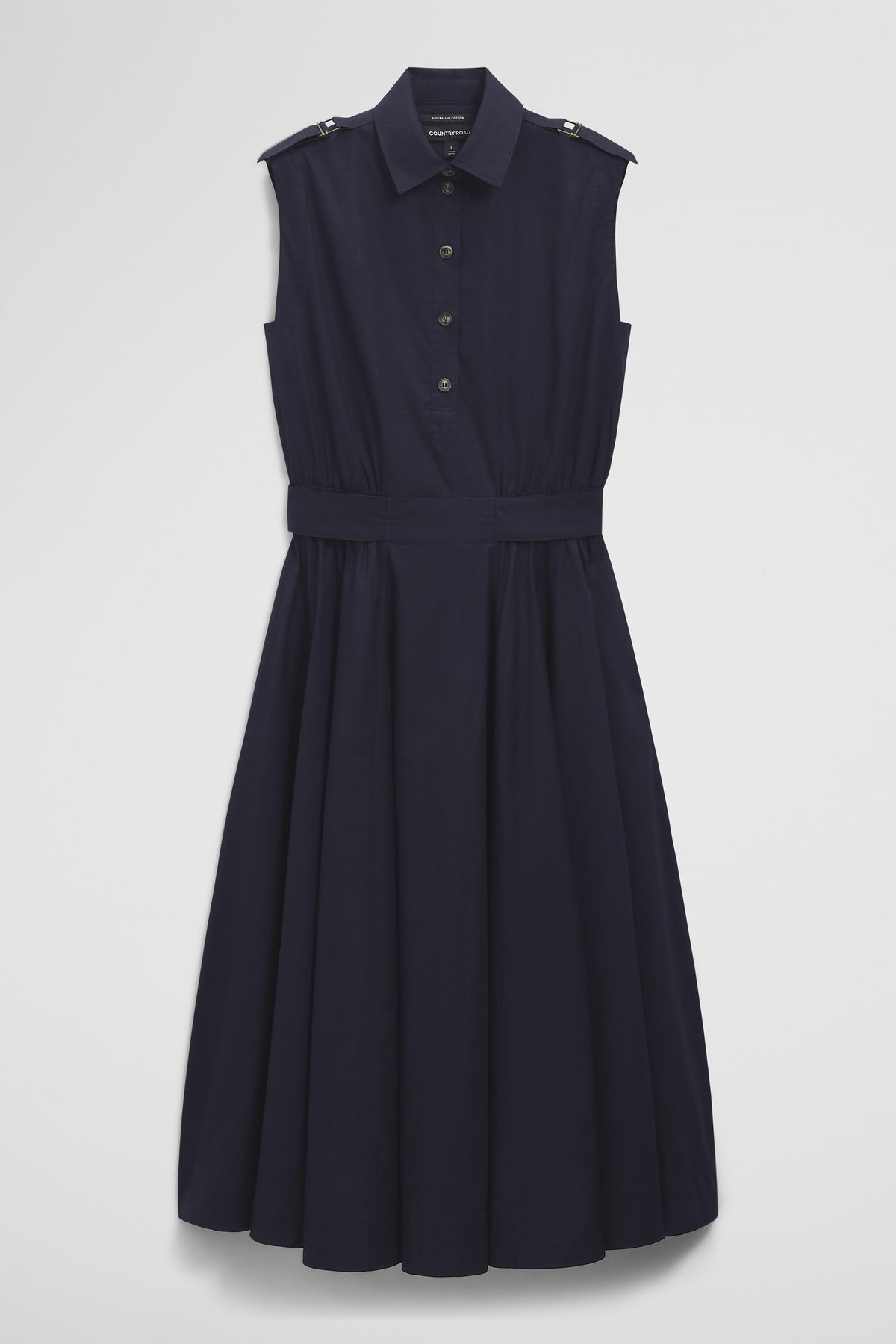 Australian Cotton Fit-And-Flare Midi Dress