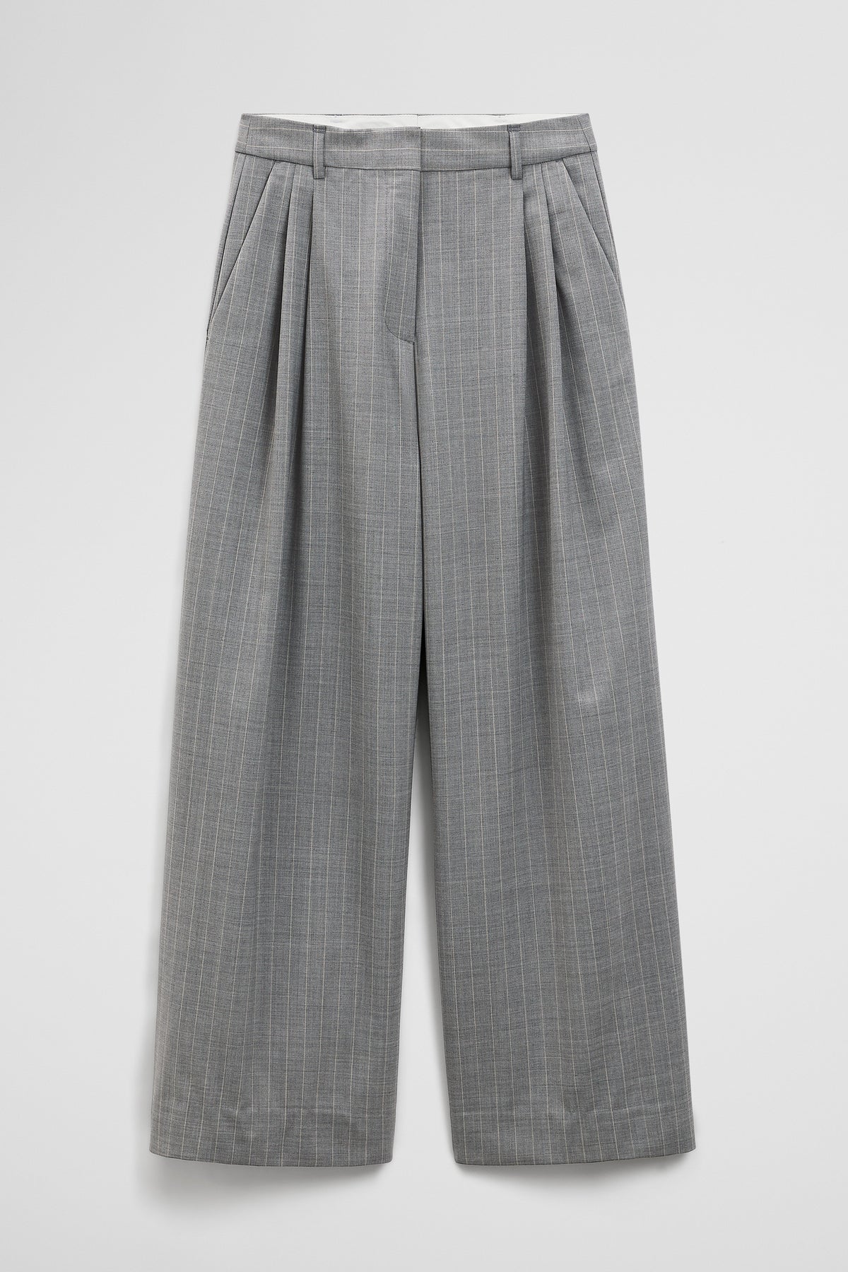Wool Blend Tailored Pinstripe Pant