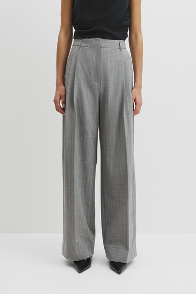 Wool Blend Tailored Pinstripe Pant