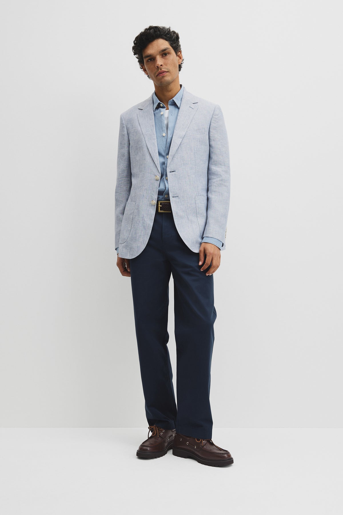 Regular Fit Linen Chambray Jacket