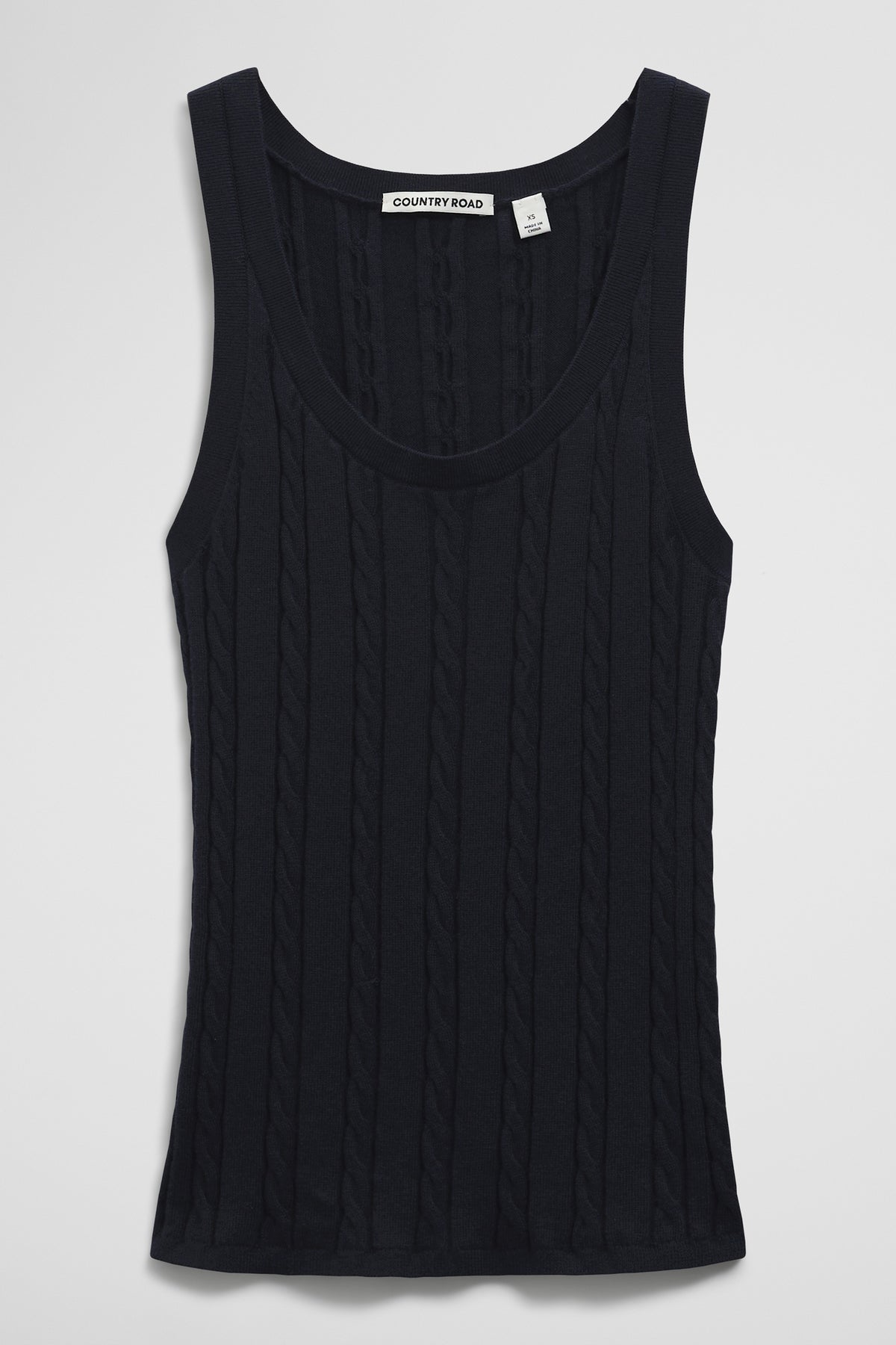 Organically Grown Cotton Blend Cable Knit Tank
