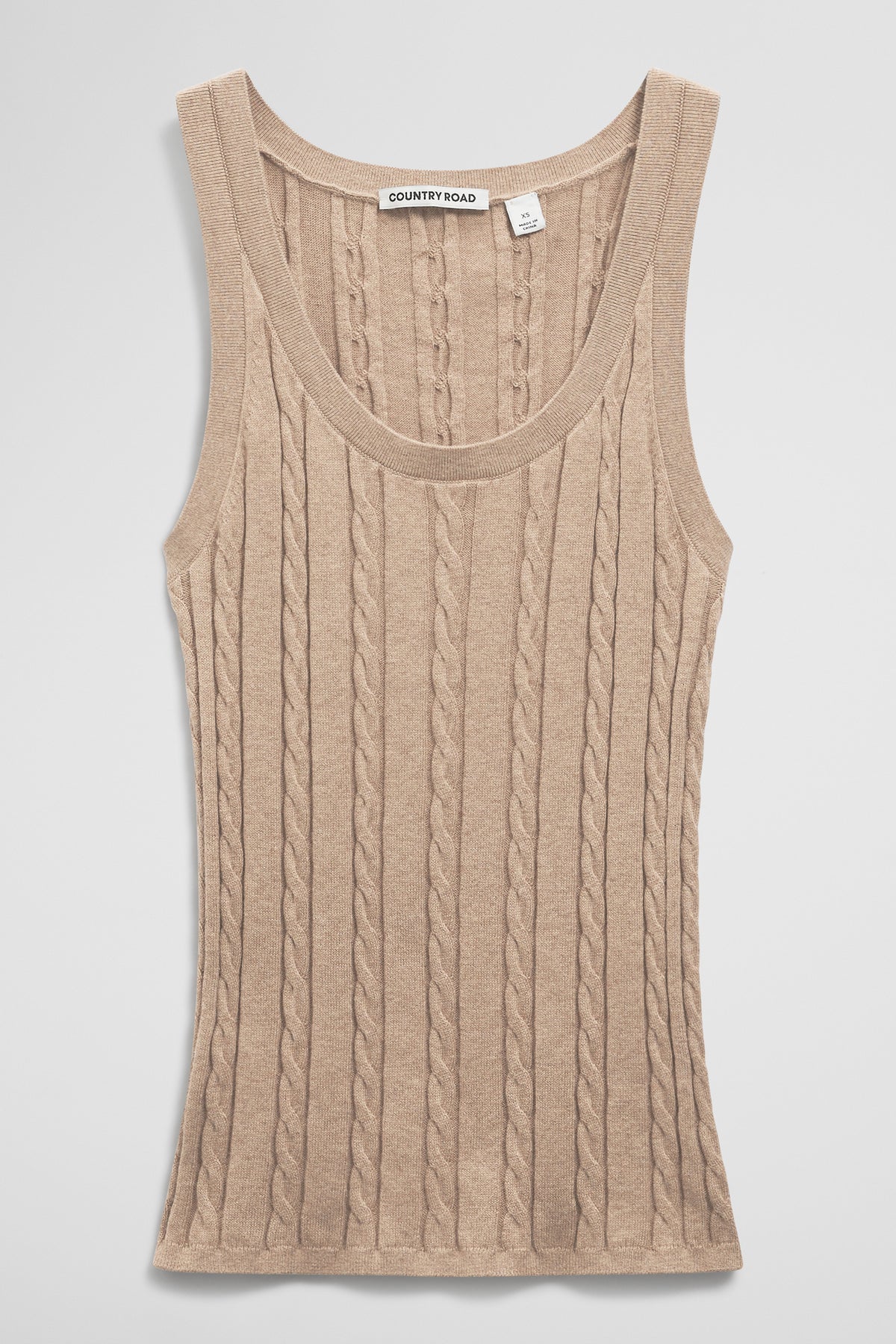 Organically Grown Cotton Blend Cable Knit Tank