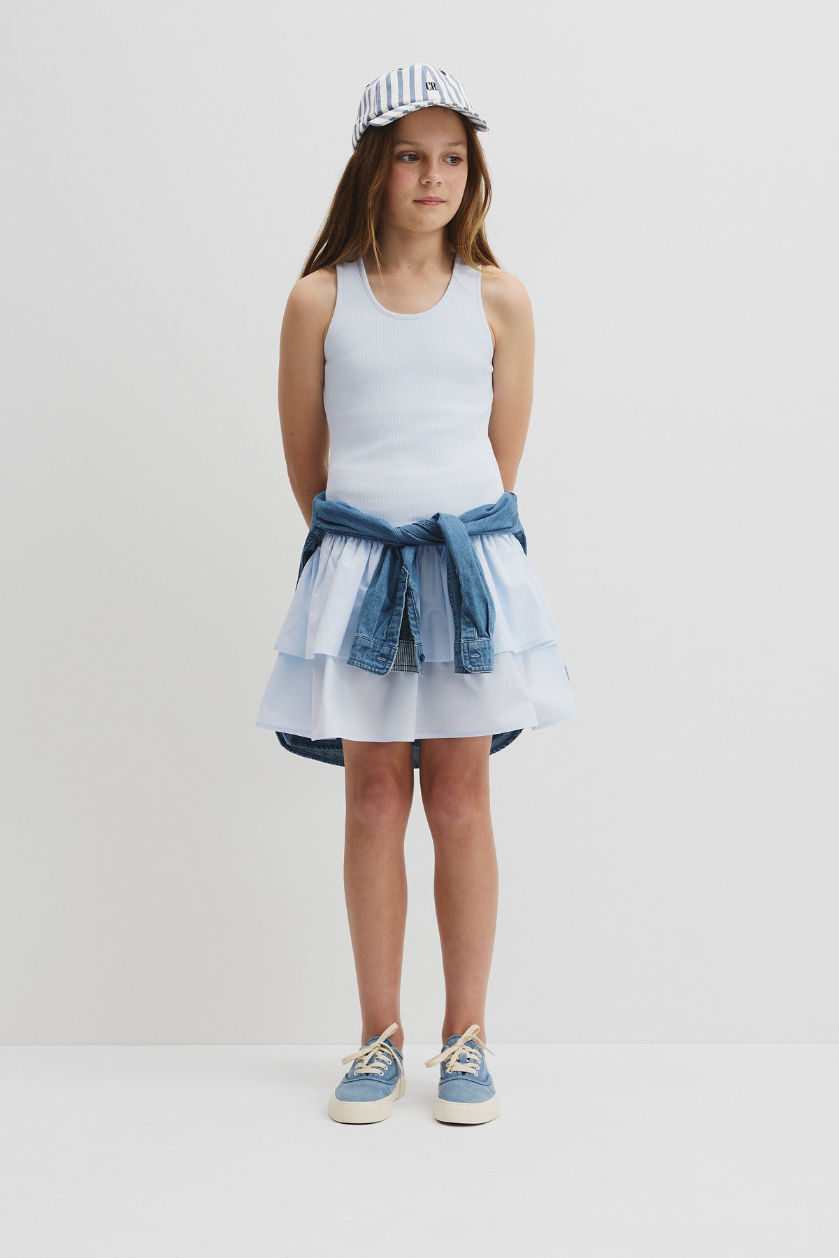 Teen Australian Cotton Blend Sleeveless Knit Woven Dress