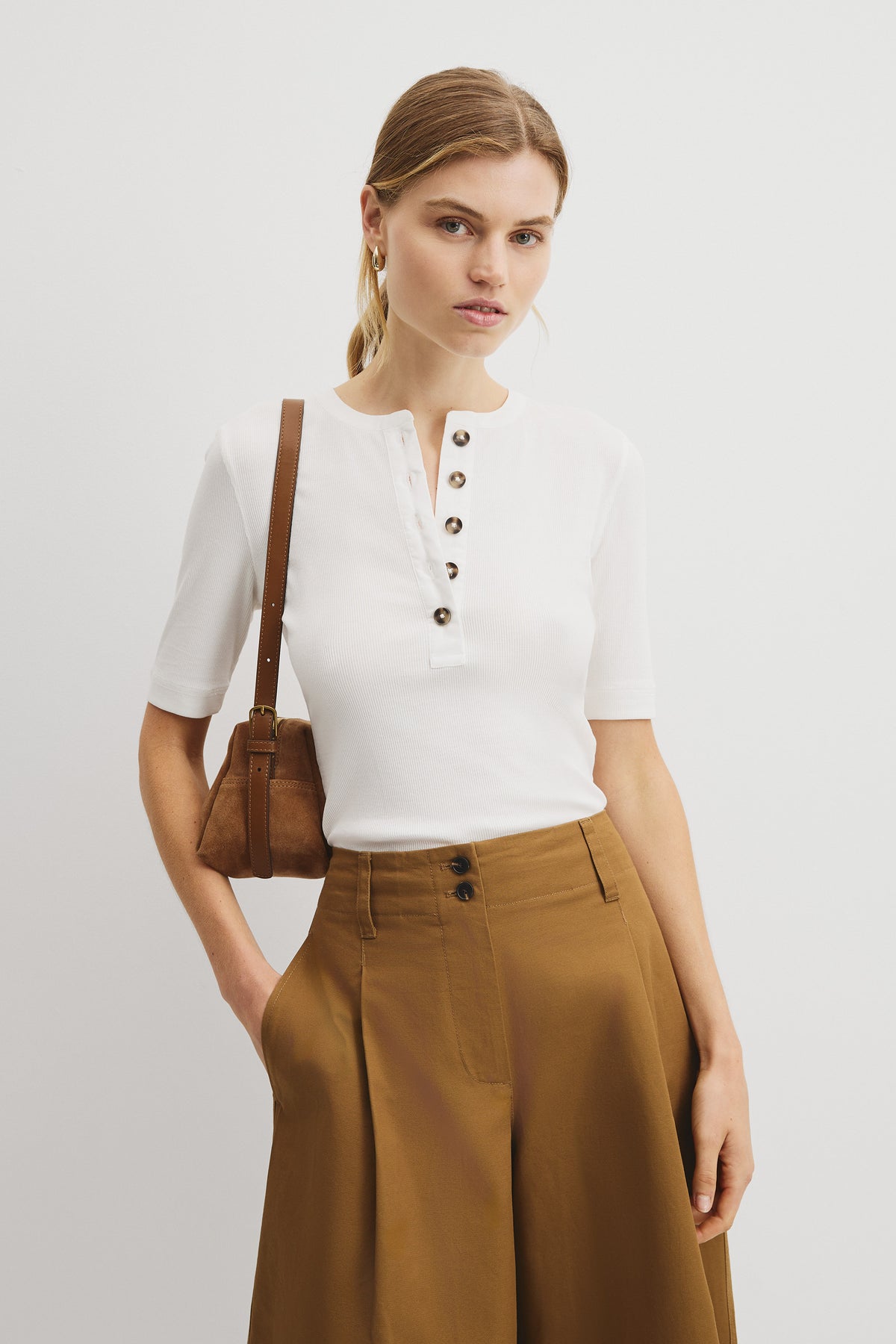 Fine Rib Henley T-Shirt