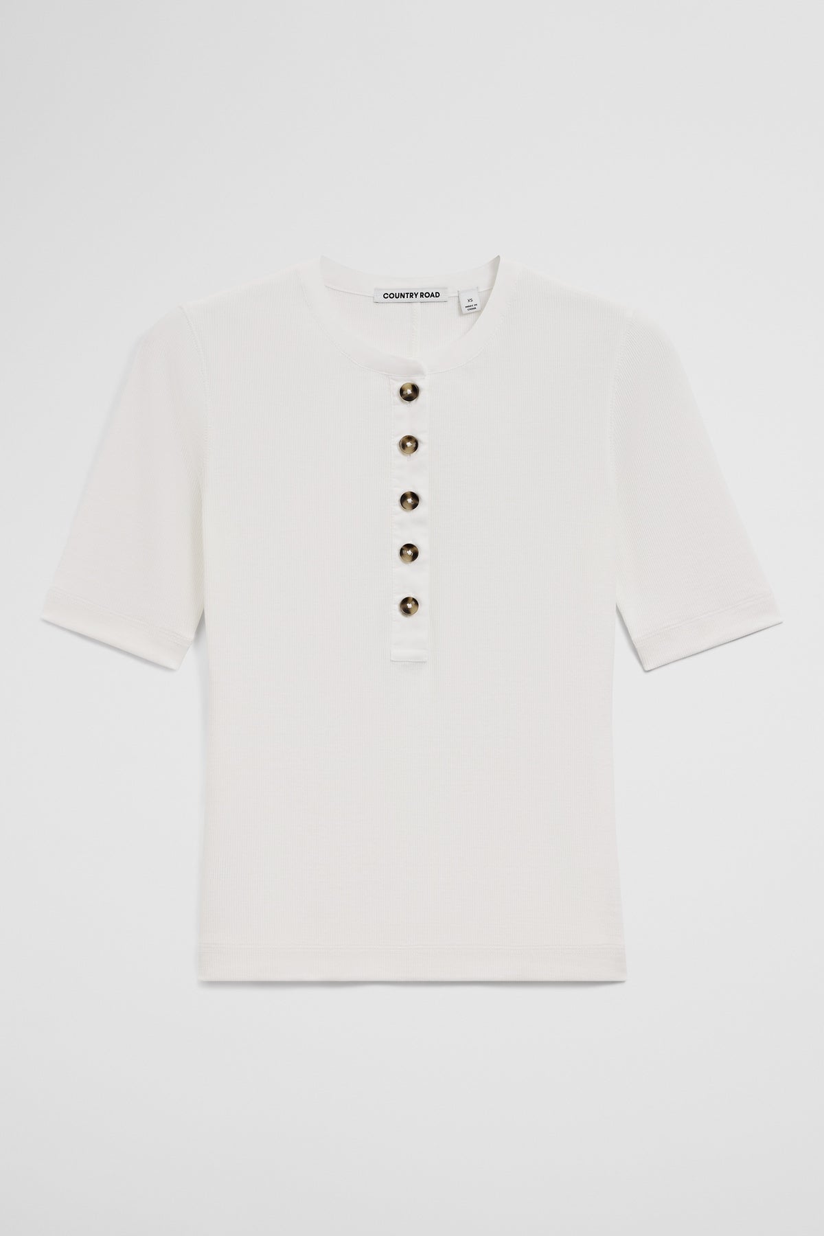 Fine Rib Henley T-Shirt