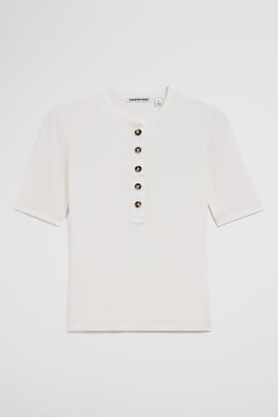 Fine Rib Henley T-Shirt