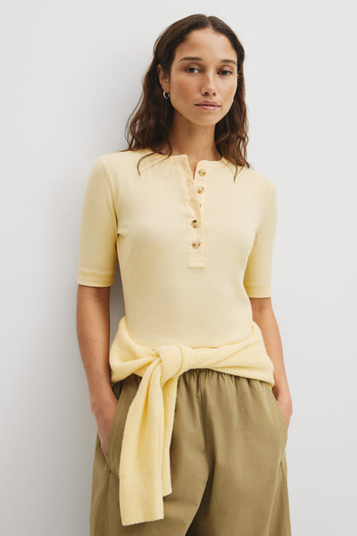 Fine Rib Henley T-Shirt