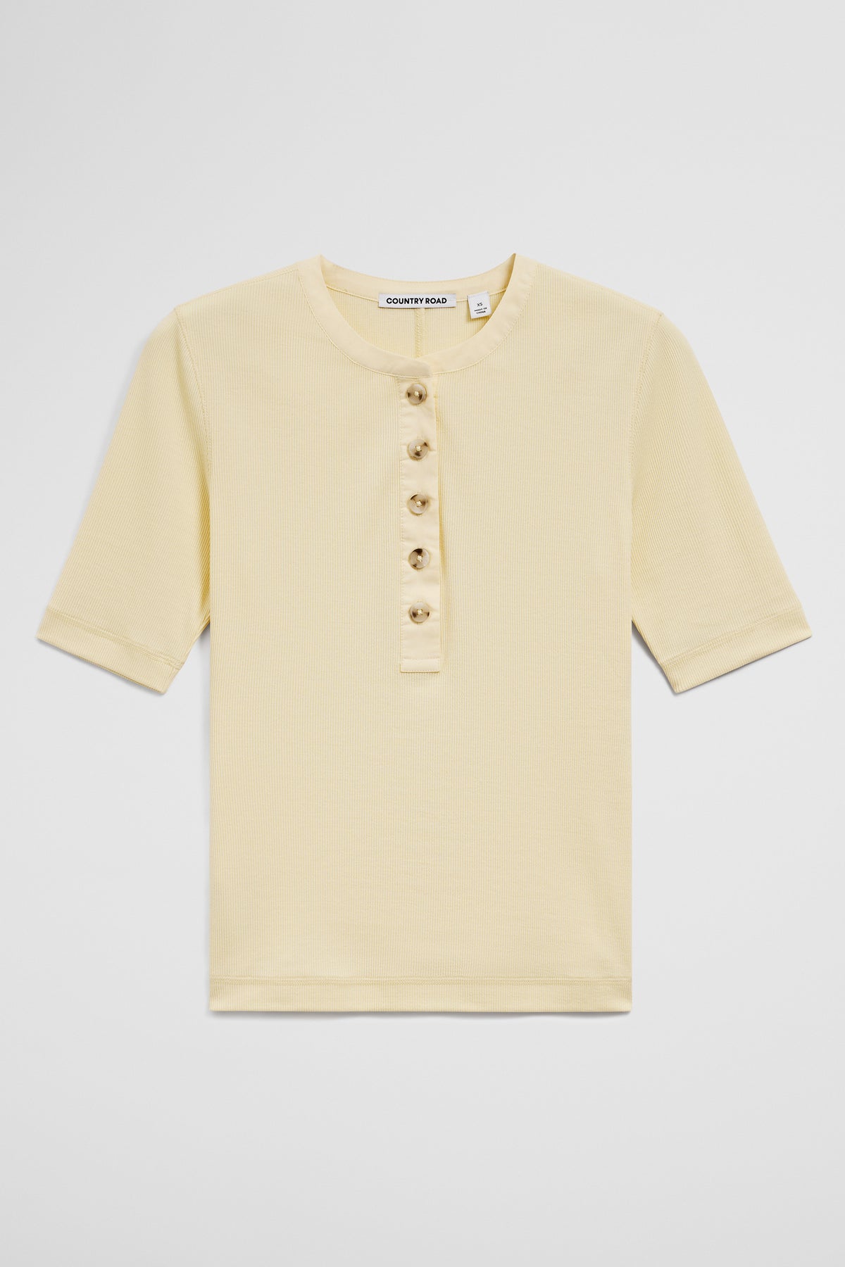 Fine Rib Henley T-Shirt