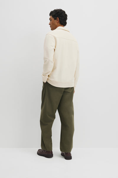 Australian Cotton Long Sleeve Folded Collar Sweat