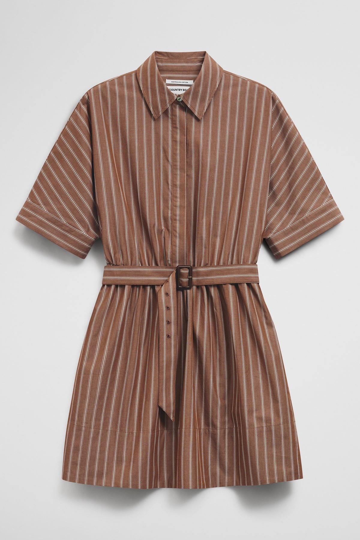 Belted Mini Shirt Dress