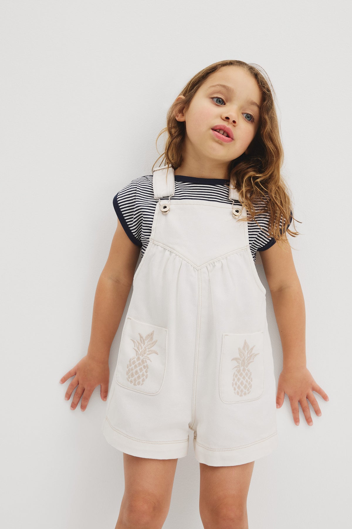 Embroidered Denim Overall