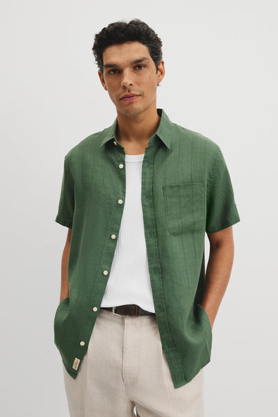 Regular Fit Linen Stripe Shirt
