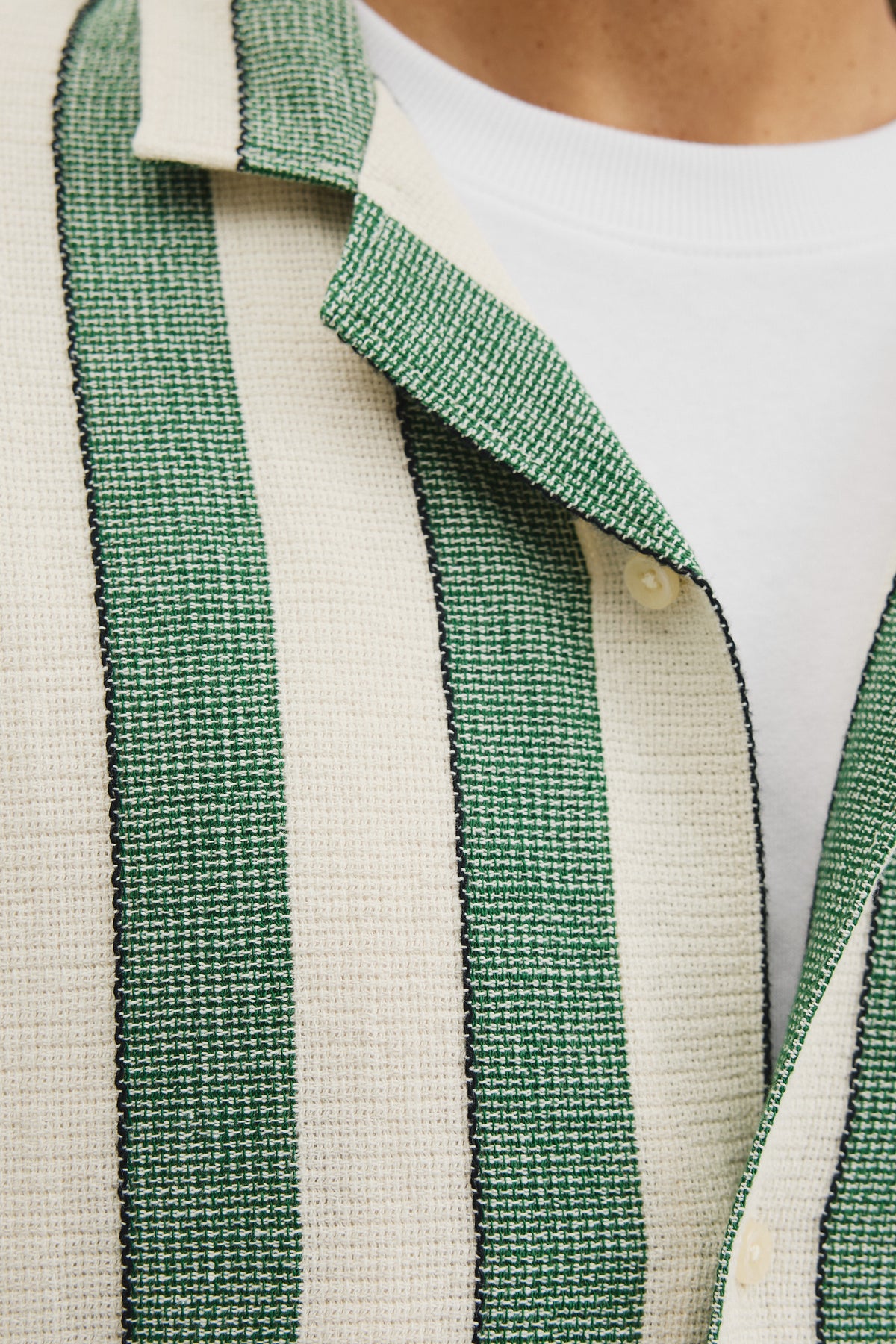 Relaxed Fit Basket Weave Stripe Shirt