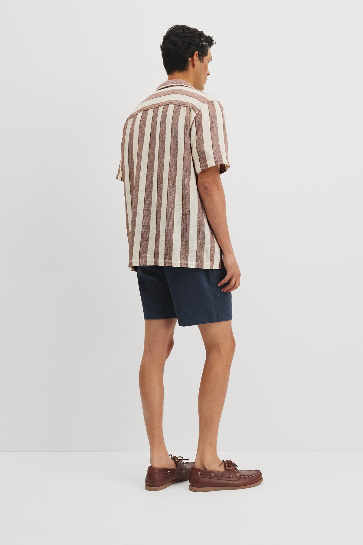 Relaxed Fit Basket Weave Stripe Shirt